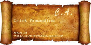 Czink Armandina névjegykártya